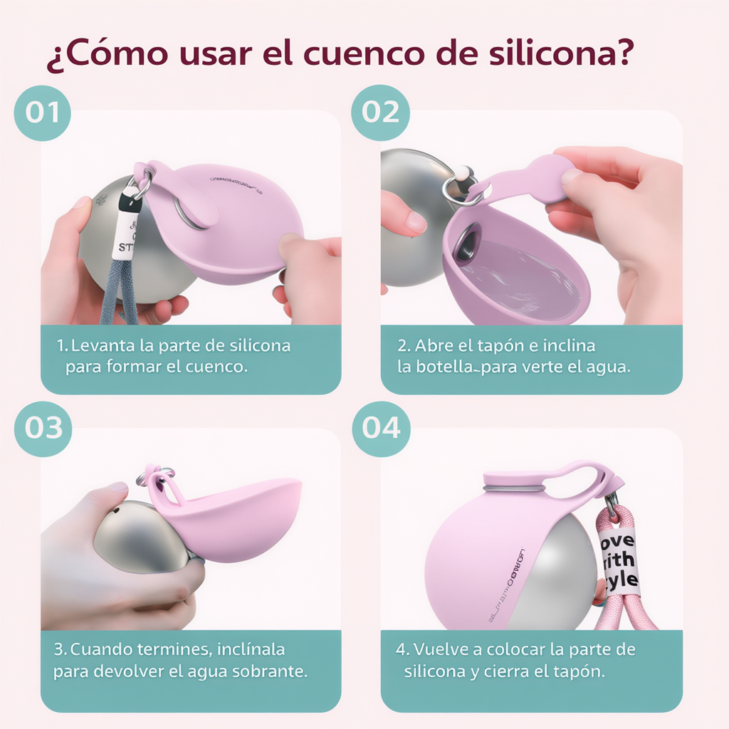 Botella de Agua Pórtatil para Perro